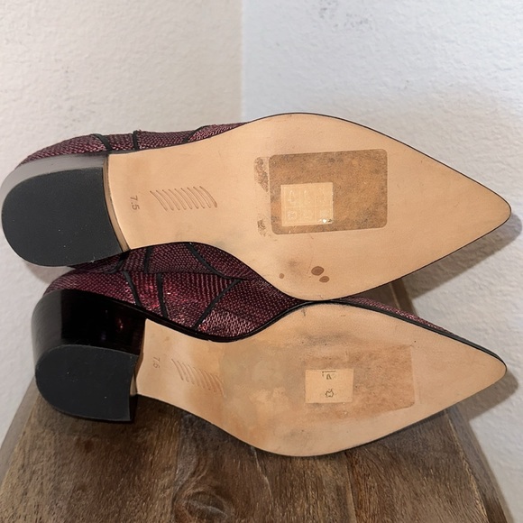 Paige Willa Chelsea Booties Pink Sequined Ankle Gored Boots 7.5 - Picture 11 of 13